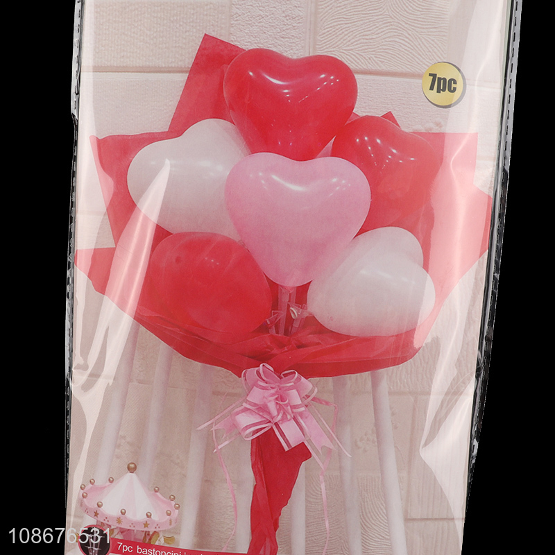 Best selling heart shape valentine day gifts flower bouquet balloon wholesale