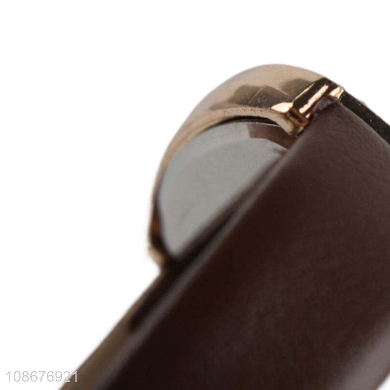 Wholesale luxury wristwatch pu leather strap quartz watch for women