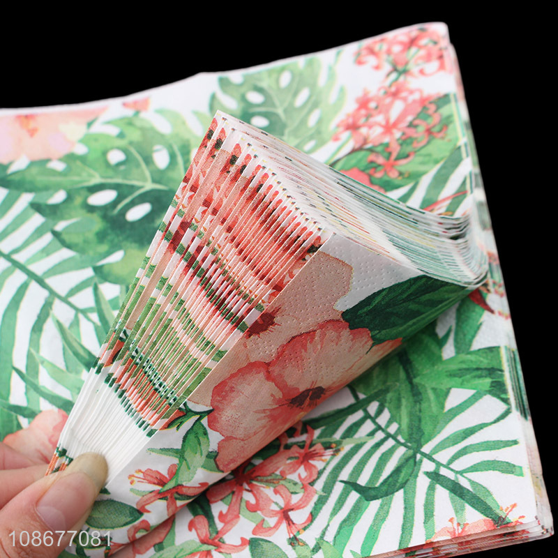 Good sale flower pattern wood pulp paper tissue for restaurant