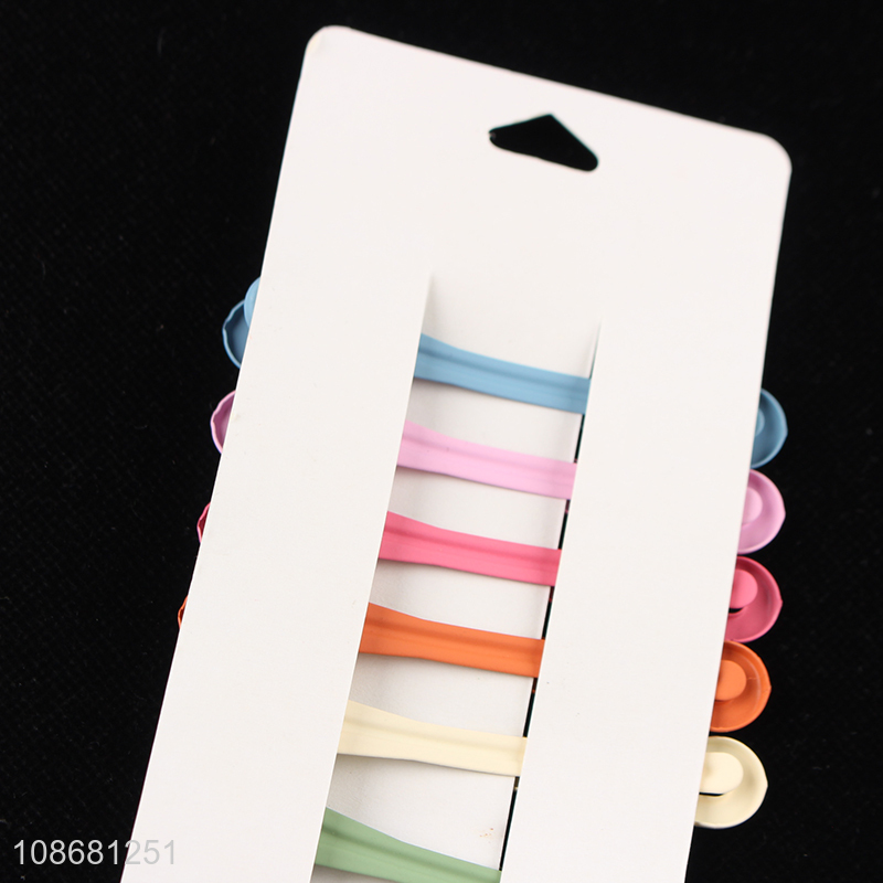 Wholesale 7pcs candy-colored metal hair clips women girls bang clips