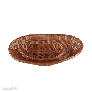 New product plastic rattan storage basket woven vegetable fruit basket