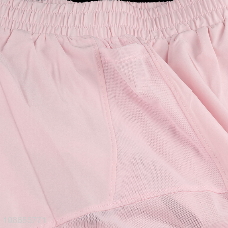 Yiwu market pink girls sports fitness running shorts for sale