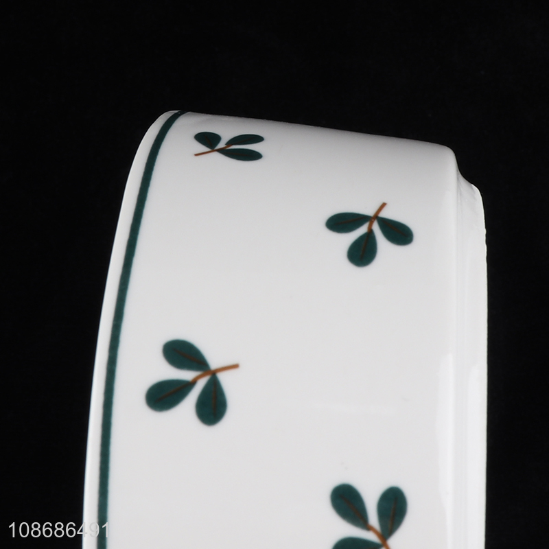 Online wholesale leaft pattern ceramic bowl porcelain soup bowl