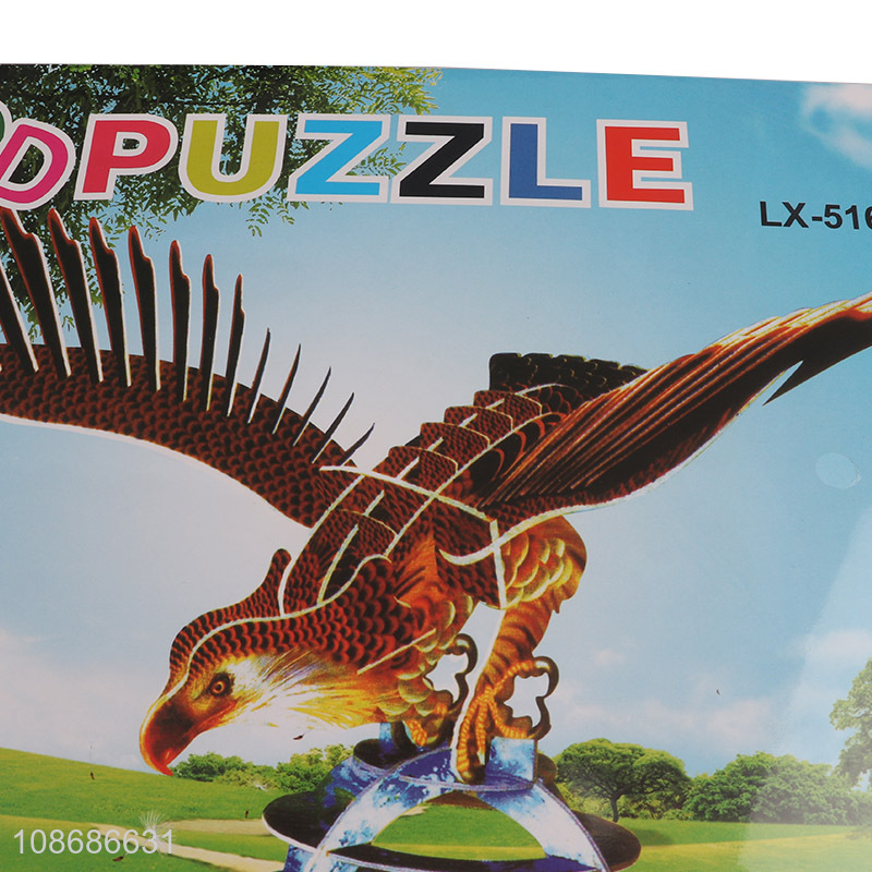 Hot selling kids educational DIY 3D eagle jigsaw puzzle toy