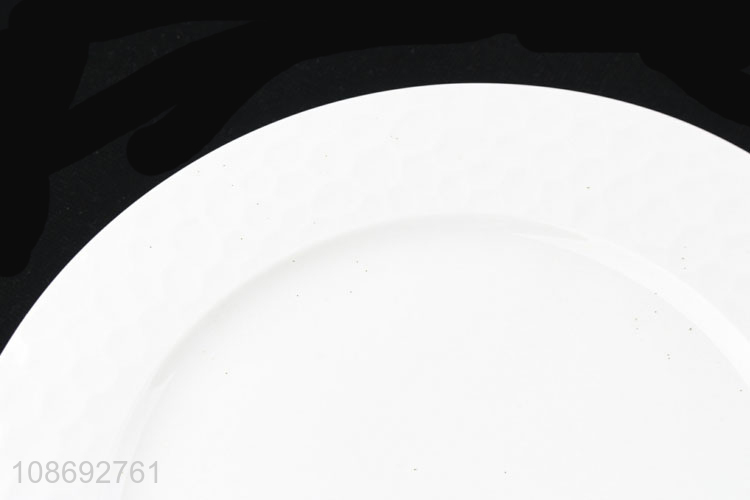 Hot selling white unbreakable ceramic tableware plate dish wholesale