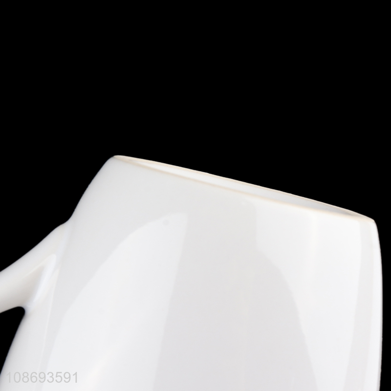 Good quality white blank ceramic tea cup coffee mug with handle