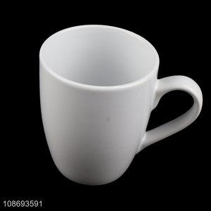 Good quality white blank ceramic tea cup coffee mug with handle