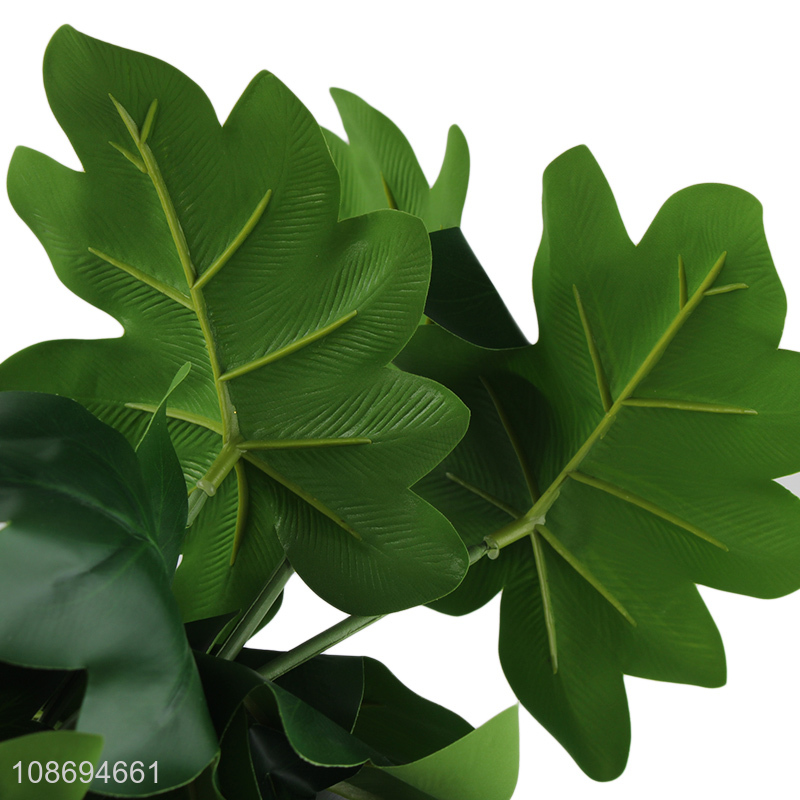 Hot sale green natural plastic fake leaves decorative artificial plants wholesale