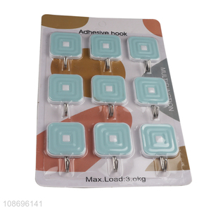 Good price 9pcs traceless nail-free sticky hooks adhesive hooks