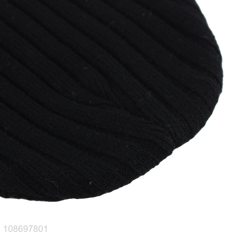 Hot selling black winter thickened beanies hat fashion hat for men women