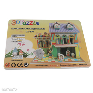 Wholesale DIY 3D villa in India jigsaw puzzle toy for kids boys girls