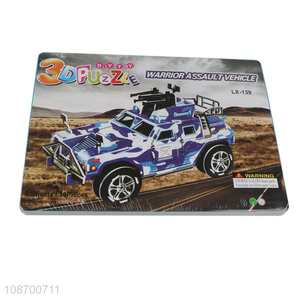 Hot selling 39 pieces DIY 3D warrior assault vehicle puzzle toy