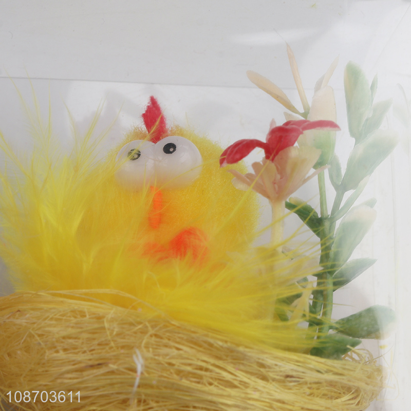 Wholesale mini Easter chicks with nest for Easter party favors table decor