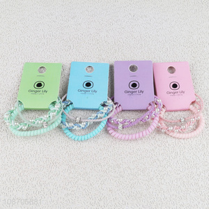 Low price candy colored no crease high elastic hair bands hair ties