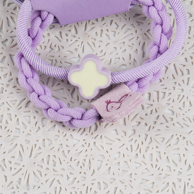 China factory candy color braided bowtie hair rope hair ring for headdress