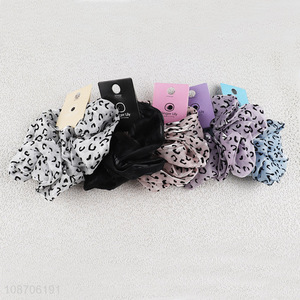 China products multicolor leopard print yarn hair scrunchies hair rope for girls