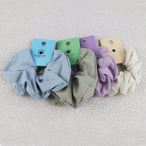 New design solid color fashion girls hair scrunchies hair rope for sale