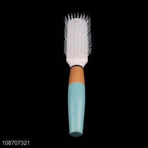 Good quality wooden handle anti-static detangling hair brush for women