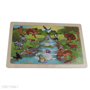 China supplier cartoon animal wooden puzzle toys educational toys for kids