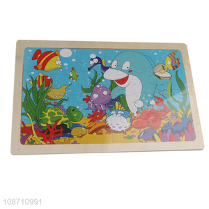 Best selling cartoon puzzle toys wooden jigsaw games for children