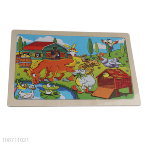 China factory cartoon wooden children puzzle games educational toys