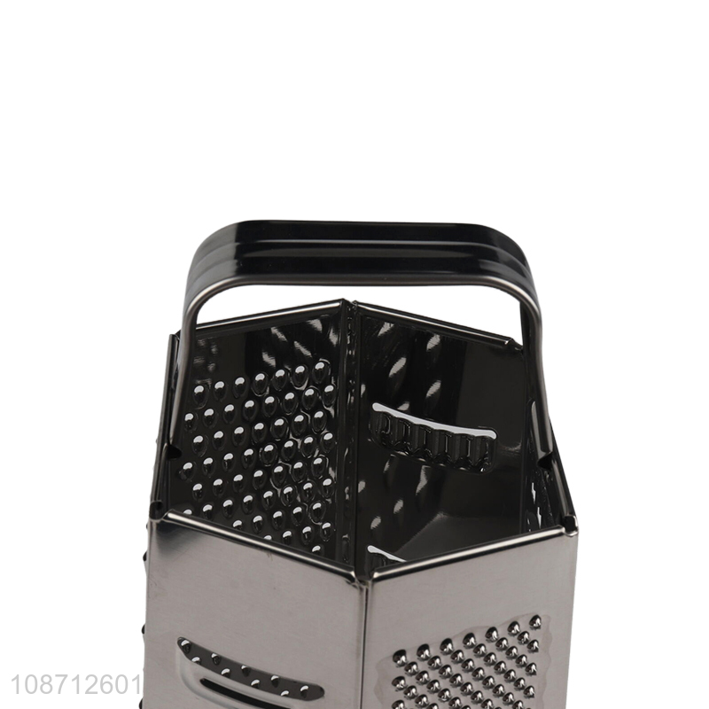 Factory price stainless steel handheld 6sides vegetable grater for kitchen gadget