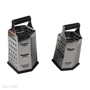 Most popular stainless steel 6sides vegetable grater with non-slip handle