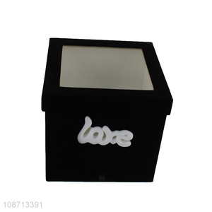 Wholesale luxury velvet drawer gift box with led light for Valentine's Day
