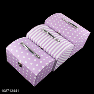 Hot selling paperboard flower arrangement box suitcases with metal handle