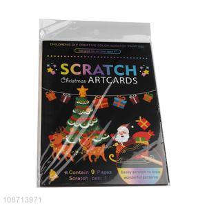 Good price christmas series kids diy scratch art card art paper for sale