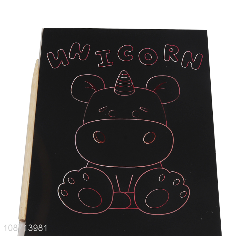 Hot items cartoon children diy painting toys scratch art card art paper for sale