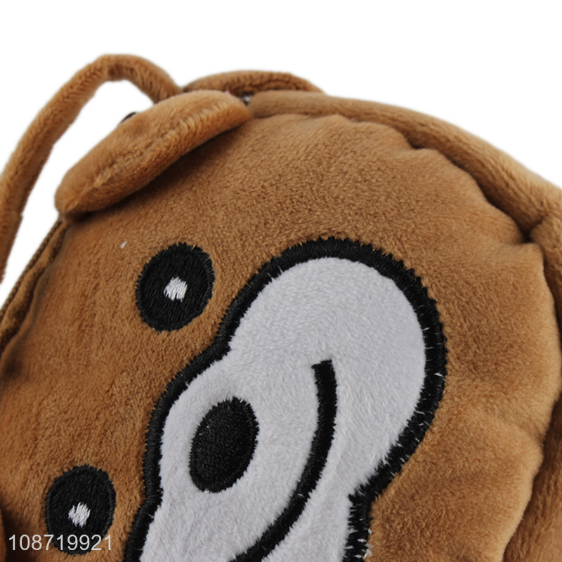 Factory price cute cartoon bear crossbody bag plush animal wallet