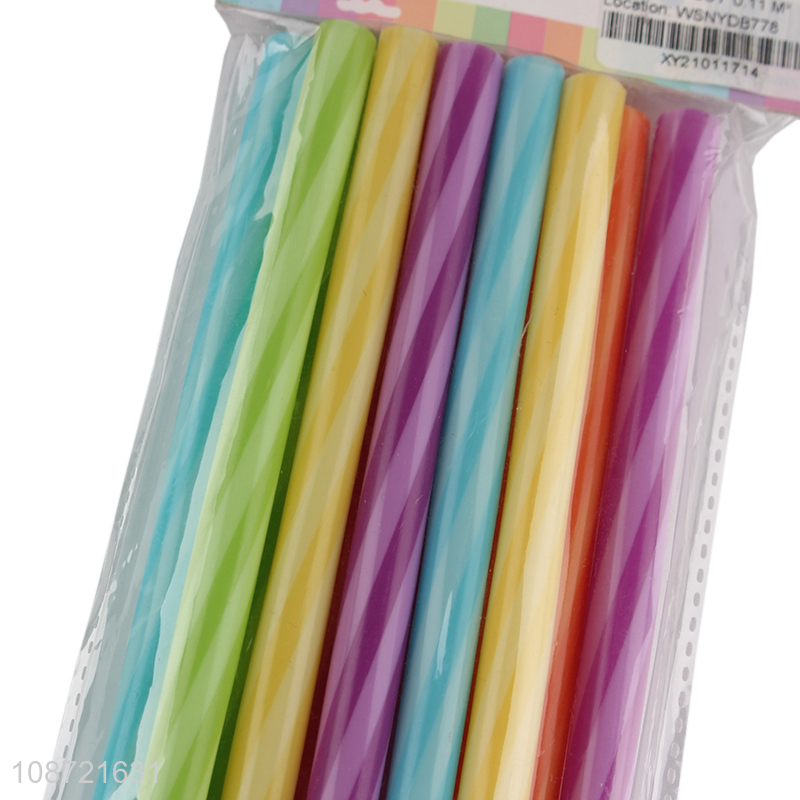 Hot selling rainbow color reusable stirrer straws plastic drinking straws