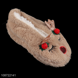 Hot selling cute Christmas plush house slippers indoor <em>shoes</em> home <em>shoes</em>