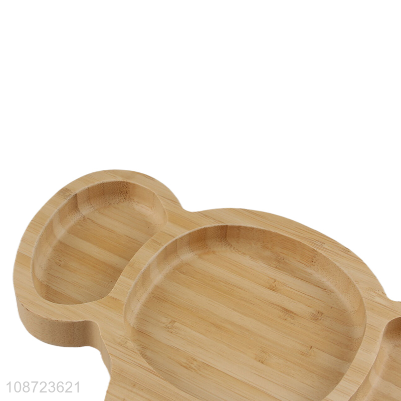 Popular products cartoon elephant shape children bamboo tableware plate