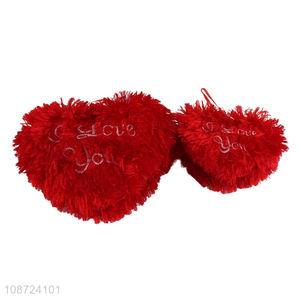 Wholesale soft valentines plush heart pillow fluffy heart cushion for home decor