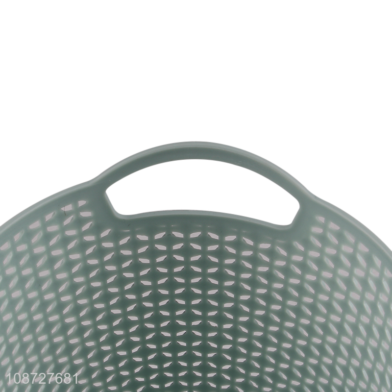 China products hollow plastic desktop storage basket with handle