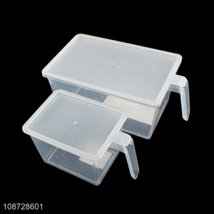 Online wholesale plastic food storage container with handle for refrigerator