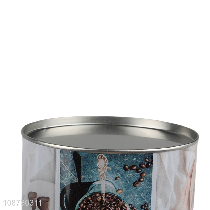 Good price metal tinplate storage jar round coffee storage jar for sale