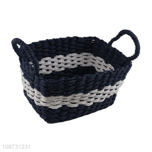 New arrival multi-purpose handwoven natural papyrus storage basket with handles