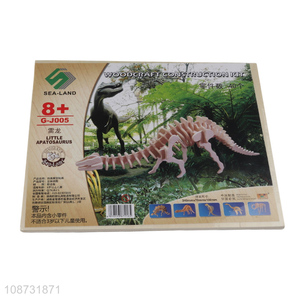 Good selling apatosaurus wooden 3d puzzle jigsaw toys educational toys for kids