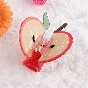 Good quality apple shape acrylic hair clips hair claw clips
