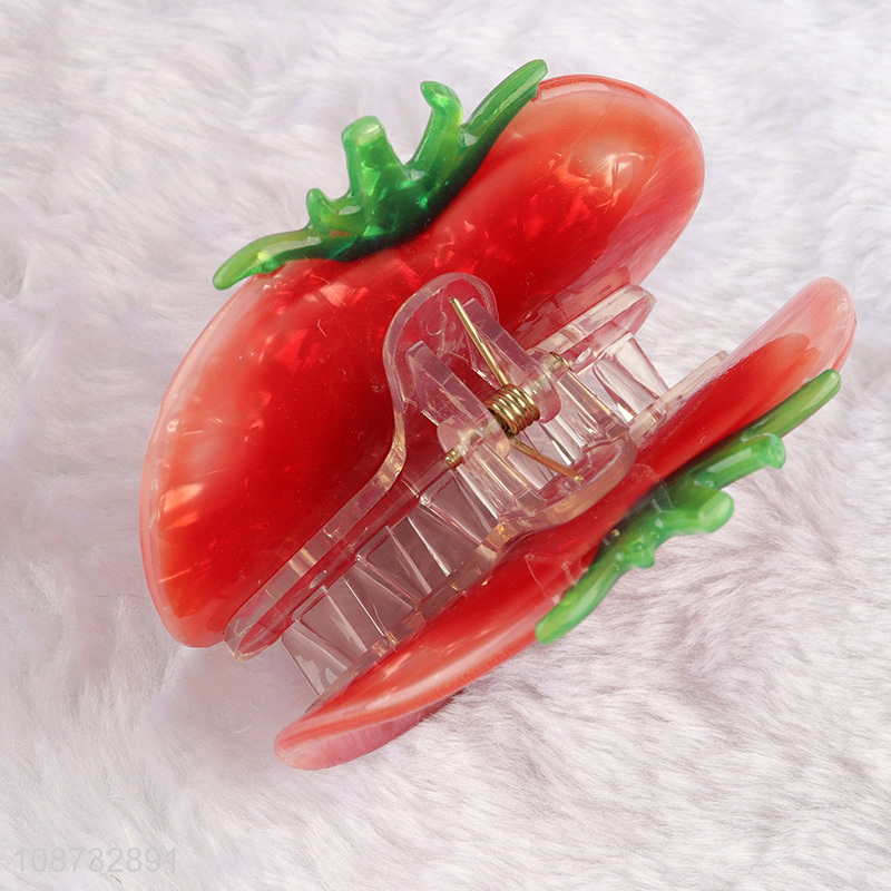 Online wholesale cute tomato shape acrylic hair claw clips