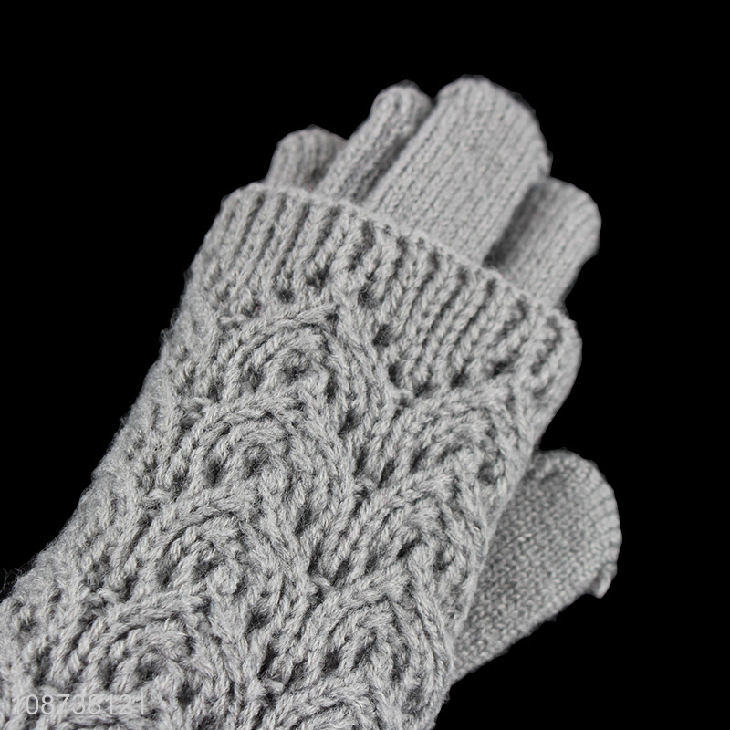 New product women winter touchscreen gloves girls knitted gloves