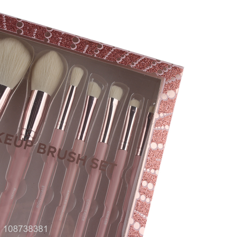 Hot selling 8pcs cosmetic makeup brush set with nylon bristles