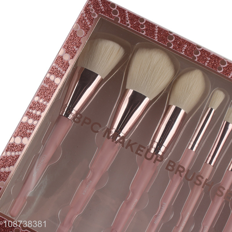 Hot selling 8pcs cosmetic makeup brush set with nylon bristles