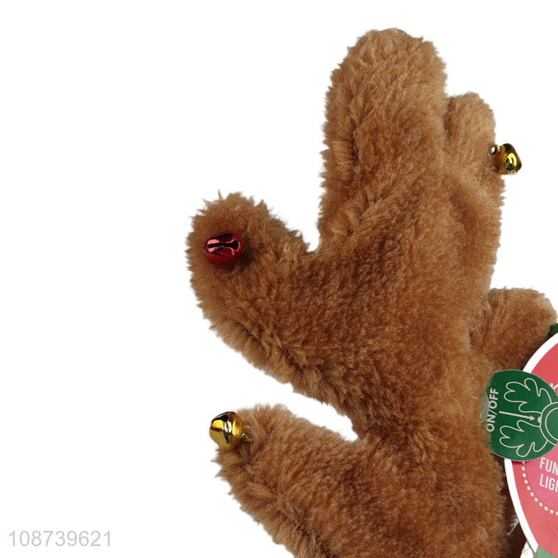 Wholesale fluffy Christmas reindeer antler headband hair hoop for women
