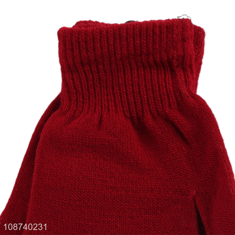 Good selling winter warm knitted women gloves touch screen gloves