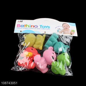 Latest products animal shaped vinyl soft baby shower bathing toys