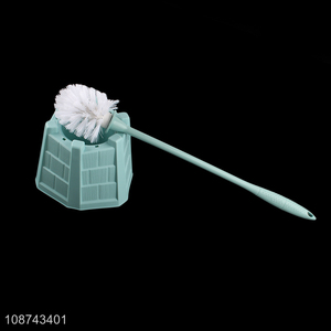 Online wholesale durable ventilated toilet brush set with drying holder